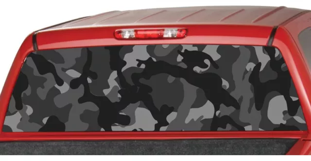 URBAN CAMO BLACK Rear Truck Window Graphic Decal Tint suv ute camouflage pickup