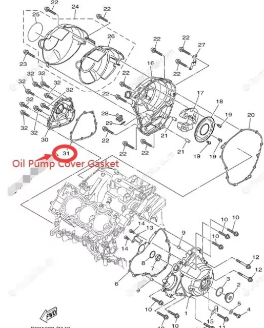 Kit joint Embrayages Pompe à huile pour Yamaha MT-09 MT09 MTN850 14-21 XSR900 3