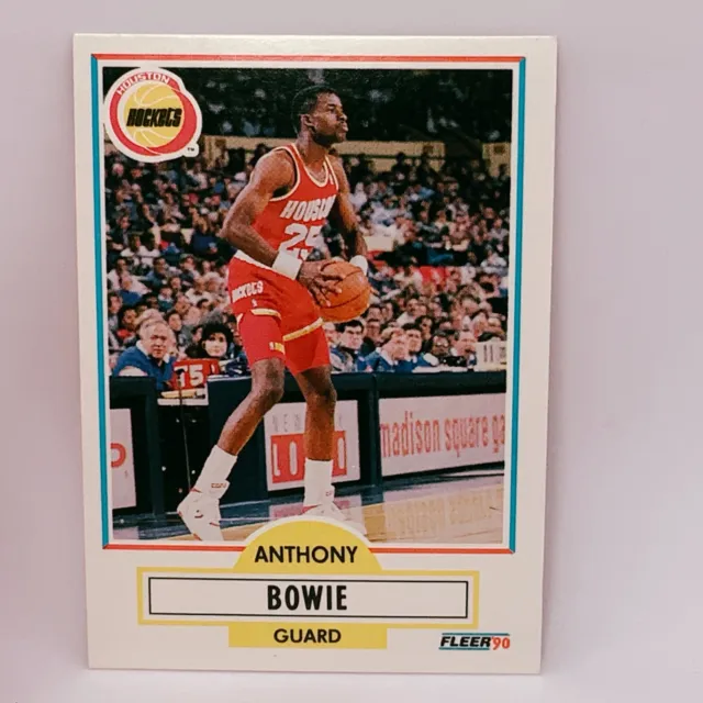Fleer 90 NBA Basketball Card #69 Anthony Lee Bowie - Houston Rockets