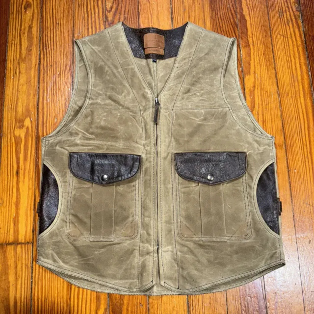 NWOT Coronado Leather American Bison Waxed Men's Conceal Carry Vest Brown Sz 40