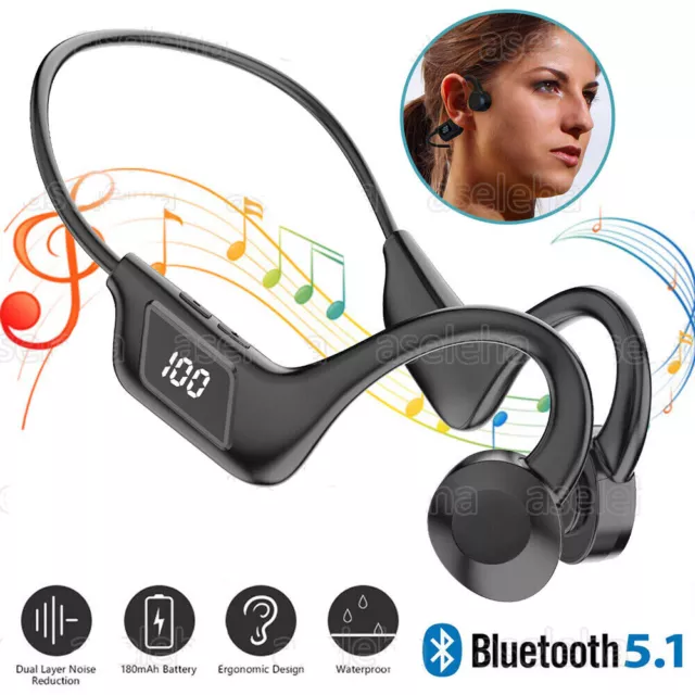 Bluetooth 5.1 Kopfhörer Knochenschall Nackenbügel Sport Headset Bone Conduction