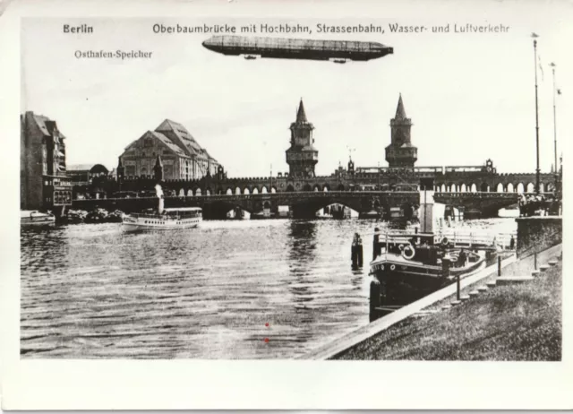 Historisches Foto  Berliner Archiv - Oberbaumbrücke - Hochbahn, Wasser-,Luftverk