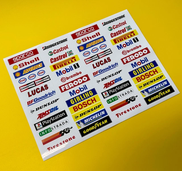 Decalcomanie E Adesivi Per Slot Car Scala 1:32 – Loghi Corsa Per Auto Scalextric, Fai Da Te, Multicolore