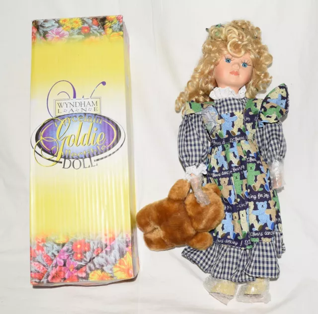NEW Wyndham Lane Bisque Porcelain 16" Goldie Doll with Certificate of COA NIB