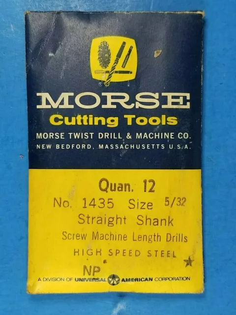 Drill Bits Morse Tools No. 1435 Size 5/32" Screw Machine Length NP 12 Pack