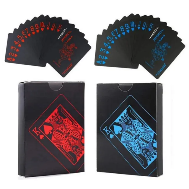 Tuta da poker oro-nero-ROSSO-BLU carte da gioco gioco gioco poker mazzo foglia plastica magia