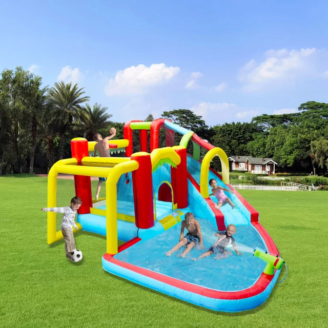 7 in1 Inflatable slide water park bouncing house outdoor Soccer garden bouncer