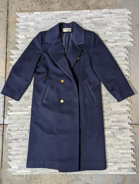 Vintage Forecaster of Boston Womens Long Wool Peacoat Double Breasted Blue USA