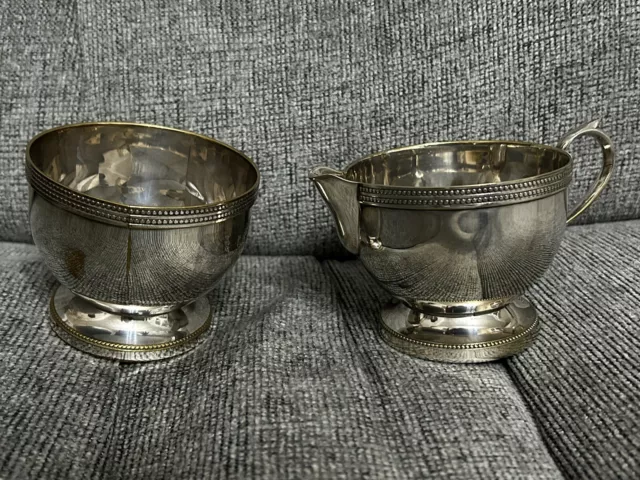 Silver Plated Sugar Bowl And Cream Jug