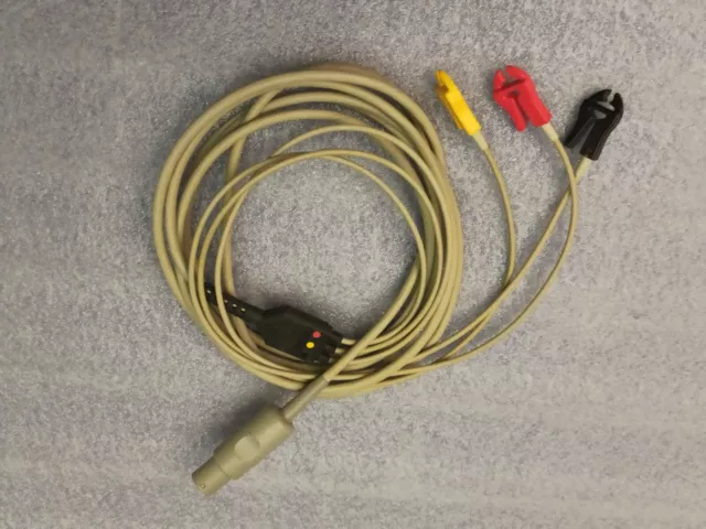 3-adr. EKG-Patientenleitung, Stammkabel, EKG Kabel,  mit Klammern.