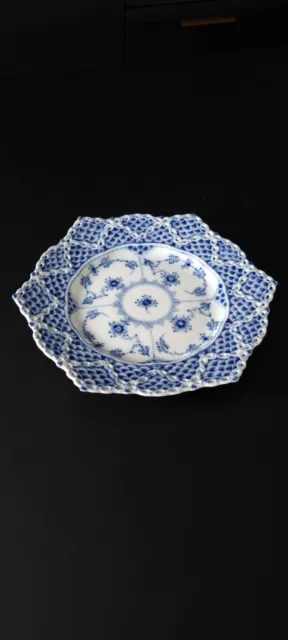 Royal Copenhagen blue fluted full lace plates. Musselmalet Mussel Royal Copenhagen blue fluted full lace plates. Musselmalet Mussel