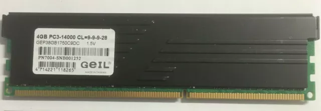 Geil 4Gb Ddr3-1750 Ram - Pc3-14000 Cl=9-9-9-28 Gep38Gb1750C9Dc Pn7004-Snb001252