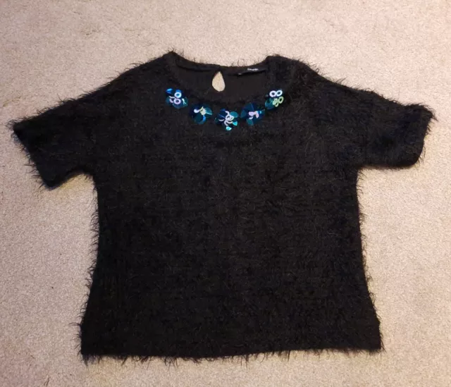 Girls George Black Short sleeved Top Age 10-11 Years