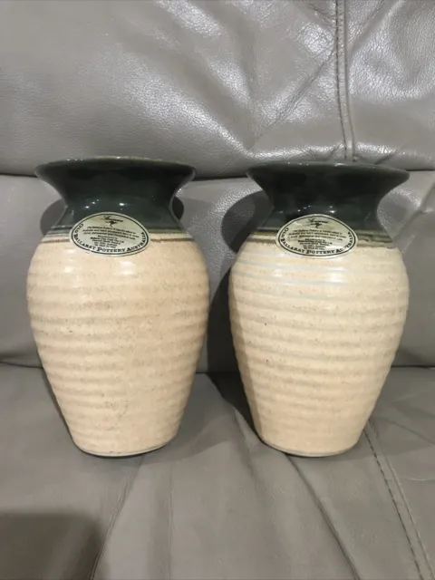 old ballarat pottery Pair Of Vases 16cm Tall