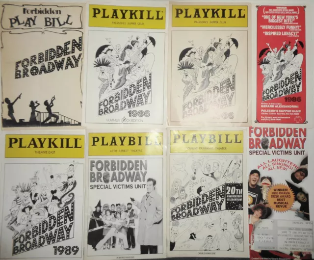 Forbidden Broadway Playbill Lot Avec 1982 Palsson's Souper Club Original Version