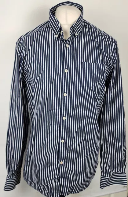 Camicia uomo Jack & Jones extra large 18 a righe blu manica lunga cotone casual