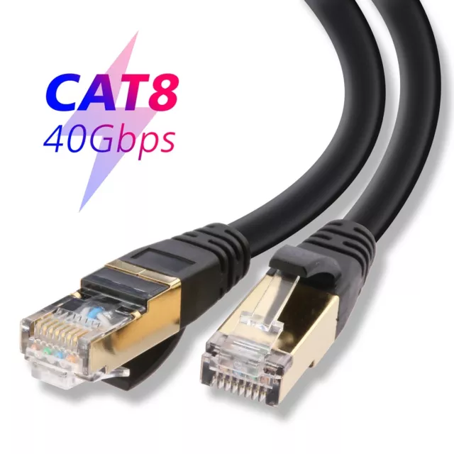 [Ultra-Speed] Black Cat 8 7 Ethernet Cable Patch Cord - 2M 3M 8M 15M 20M 22M 30M