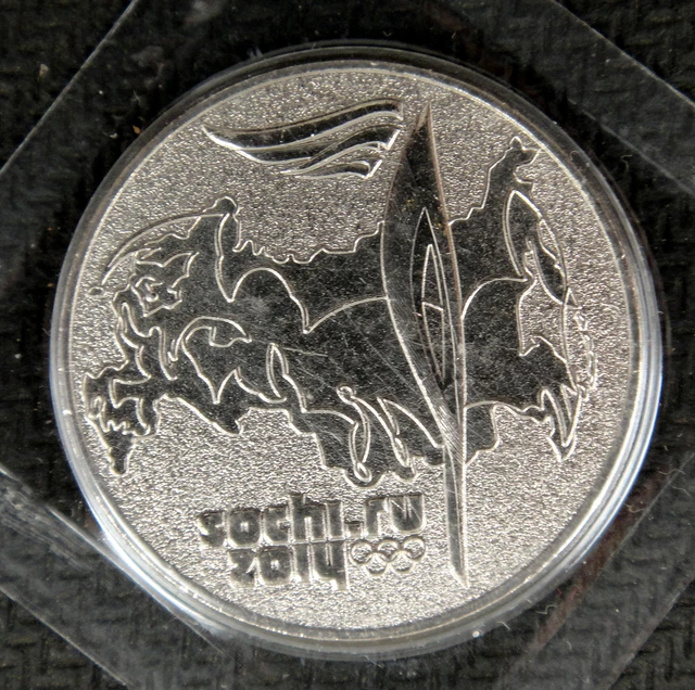 Russia Coin 25 Rubles Olympic Games Sochi 2014 Unc
