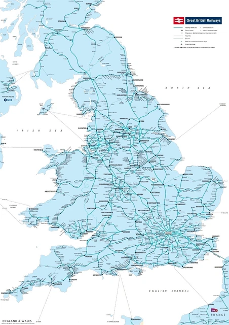 ENGLAND & WALES TRAIN MAP (RAIL PASSENGER NETWORK) 2025 - Print Your ...