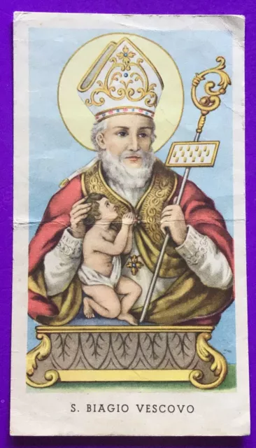 Santino Holy Card, San Biagio -Rif. 9083