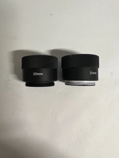 2- 20 mm Adaptador de lente de montaje C-CS tubo de extensión de anillo para cámara de seguridad CCTV