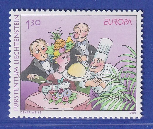 Liechtenstein 2005 Europa Gastronomie Der Gast ist König O.Weiss Mi.-Nr. 1368 **