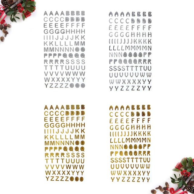 K -Lettres de l'alphabet autocollantes colorées, 2 feuilles