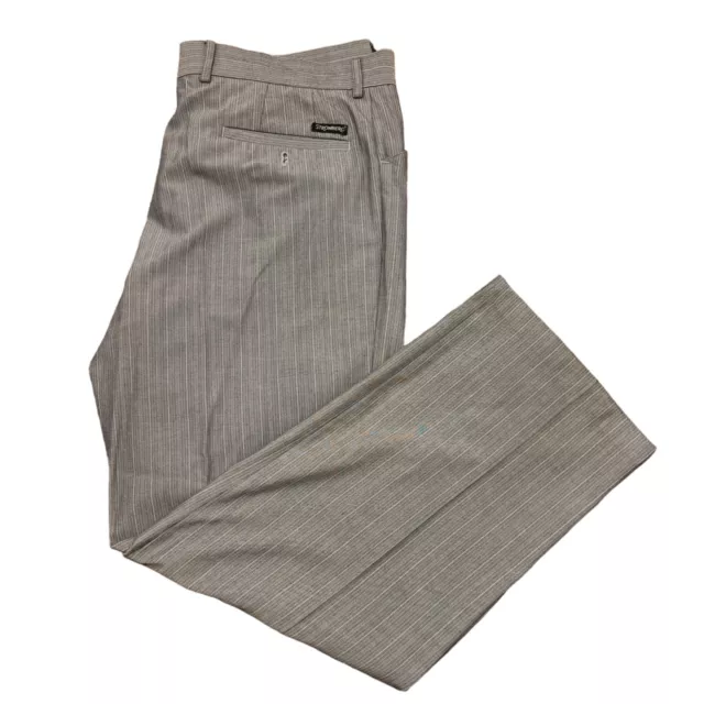 Mens Stromberg Golf Trousers Grey Pinstripe W 38 R Golfing Teflon Stripes