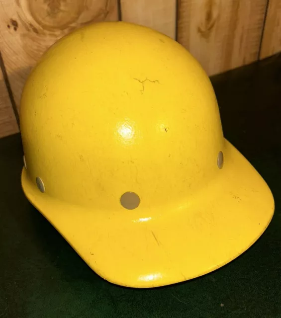 Vintage Yellow SuperGlas Safety Helmet Fiberglass Hard Hat FibreMetal Chester PA