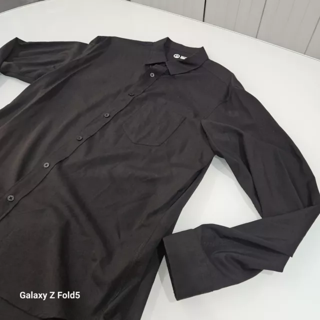 Outlier Shirt  100% Italian Merino Wool Black Size XL 2