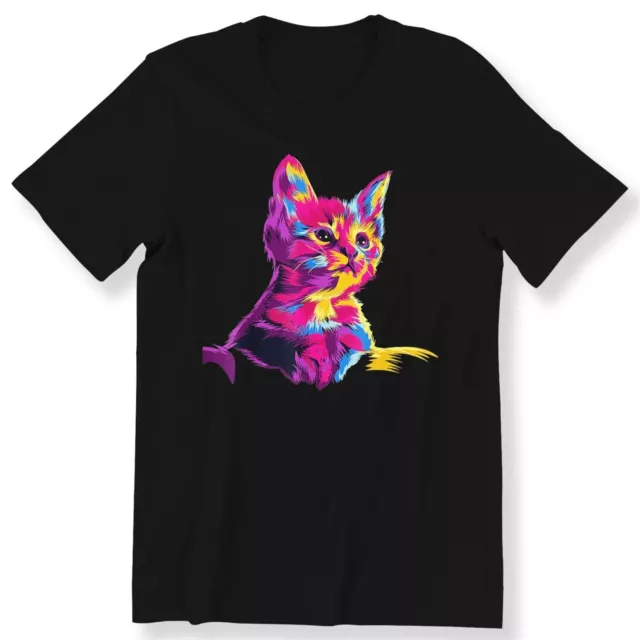 T-Shirt Katzenliebhaber Herren Damen Kinder Erwachsene süß bunt Kätzchen Katzenliebhaber Top