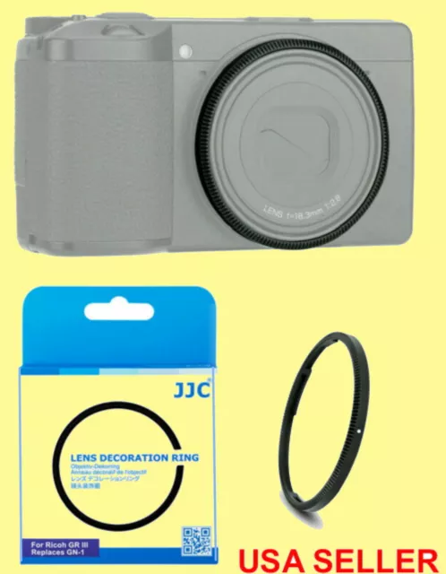 BLACK JJC Lens Decoration Protect Ring for Ricoh GR III GRIII GR3 Replace GN-1