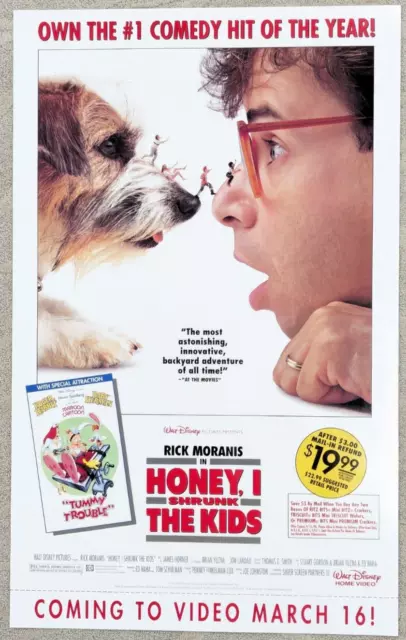 1989 Honey I Shrunk the Kids Home Video Movie Poster 23X37 Rolled 1 Sheet