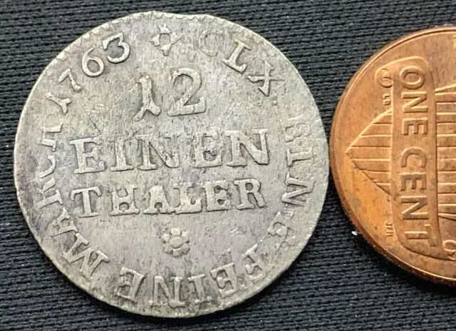 1763 1/12 Thaler Coin BETTER CIRCULATED  Electorate Saxony  German States  #J65