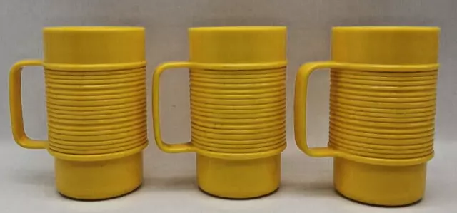 4 Cups - Original VTG Rubbermaid 3- 3819 1 - 3829 Coffee Cup Brown