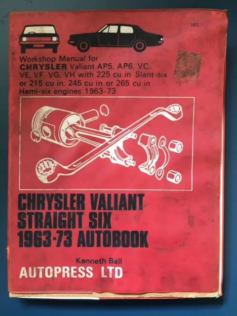 Chrysler Valiant Straight Six 1963-73 Autobook -Kenneth Ball | HB, 1973