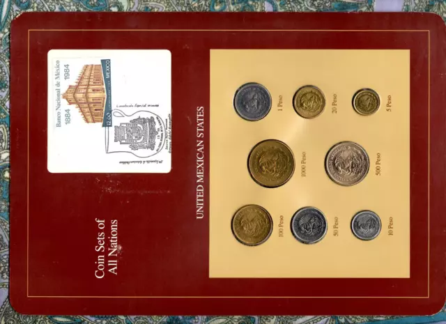 Coin Sets of All Nations Mexico 1985-1990 100,500 Pesos 1988 1000 Pesos 1990
