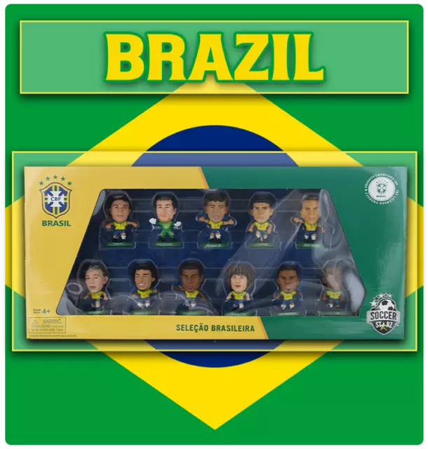 SoccerStarz - Brasilien 11 Spieler Team Pack Südamerika kleine Fußballfiguren 2