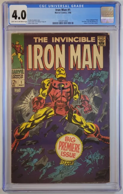 Iron Man #1 Cgc 4.0 Origin Of Iron Man Marvel Comics 1968