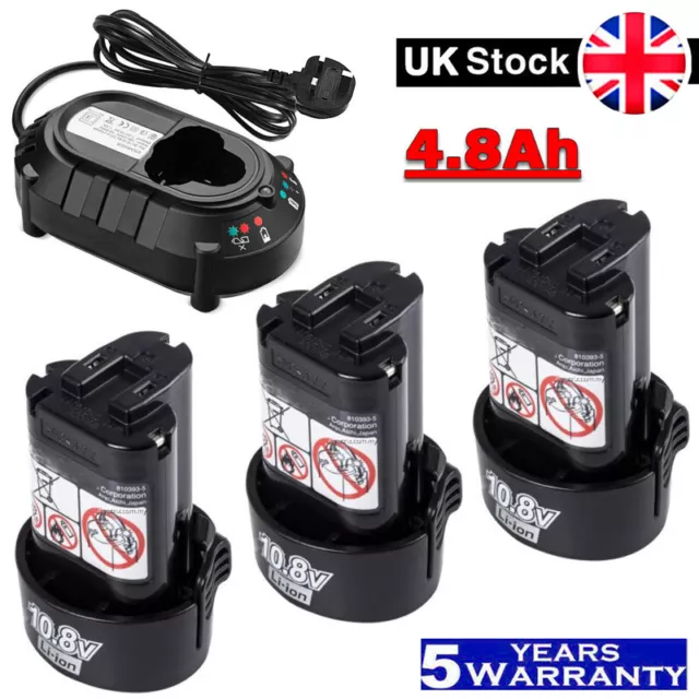 4Pack 10.8V 4.8Ah for Makita BL1013 Li-ion Battery BL1014 194550-6 194551 LCT203