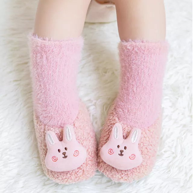 1 Pair Floor Socks Ultra-thick Warm-keeping Baby Floor Socks Cartoon Doll Decor