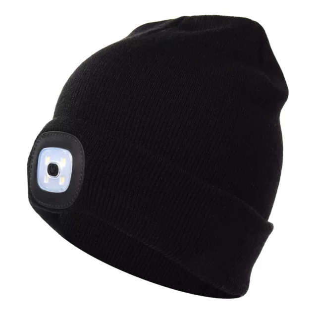 Wintermütze Beanie Mütze Strickmütze + LED Licht aufladbar USB Akku Joggingmütze