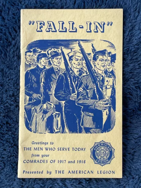 Vintage WWII "FALL-IN" Booklet for Service Men Presented by the American Legion