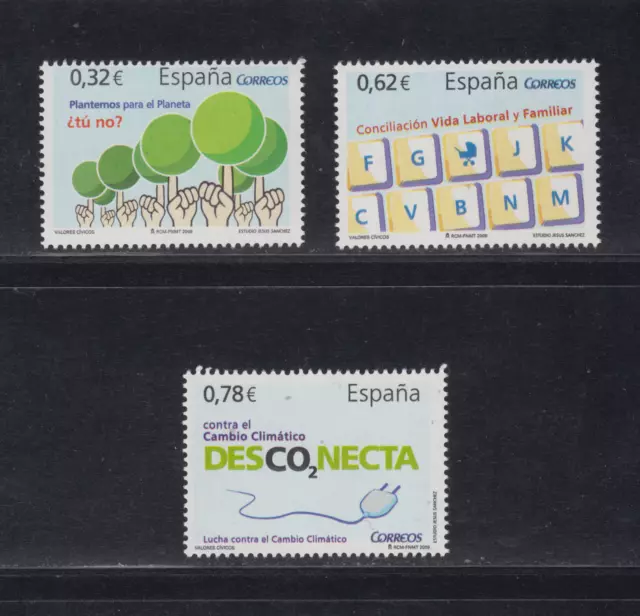 España (2009) Spain Nuevo Mnh Spanien Espagne - Edifil 4472/74 Valores Civicos