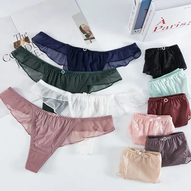 LOT PACK OF 6 Womens Satin Panties Brief Sexy Underwear Sheer Back String  Bikini $22.99 - PicClick