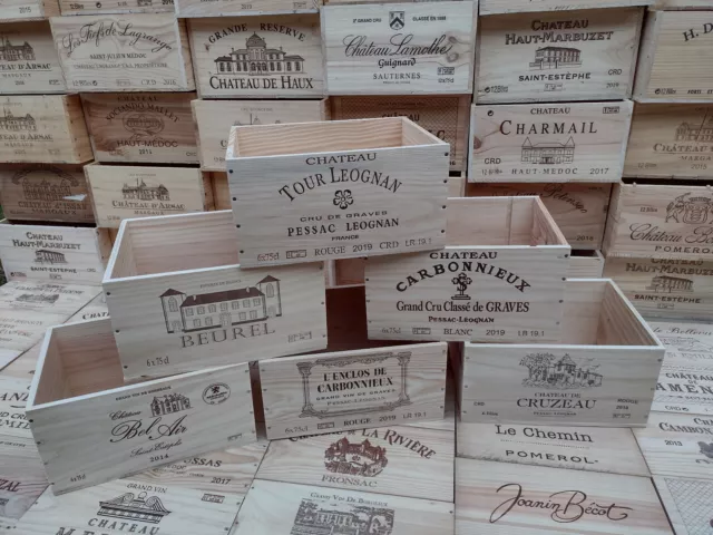 Wooden Wine Box Crate, 6 or 12 Bottle Size. French, Shabby Chic, Vintage.