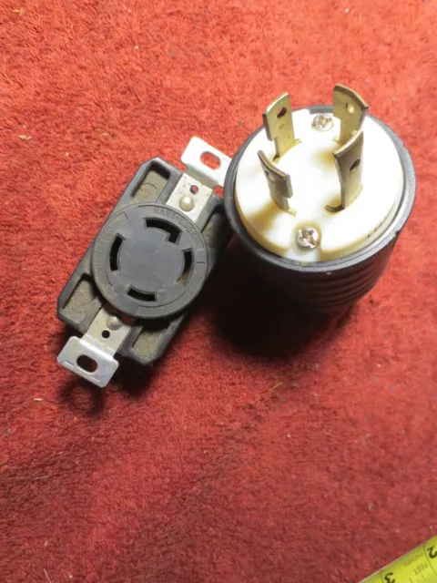 Legrand Twist Lock Plug L1430-P 30 Amp 125/250V 4 Wire Male Plug + Receptacle