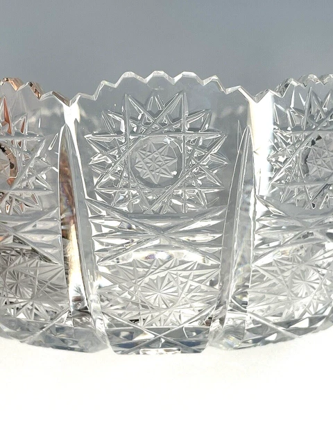 Two American Brilliant Cut Glass Crystal 6" & 4 1/2" Bowls 5