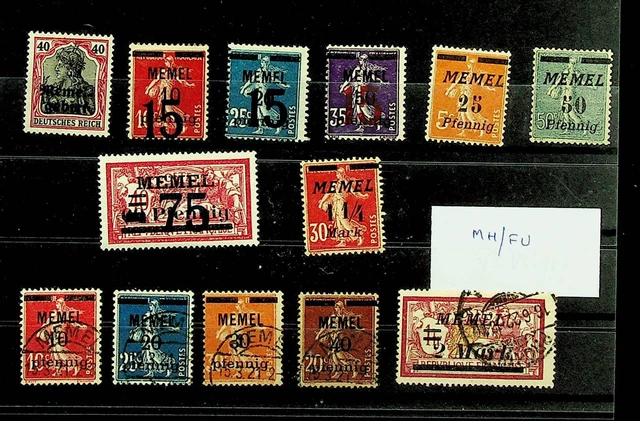 Memel IN Deutschland Und Frankreich -preise Set Mit 13 Ungebraucht + Briefmarken