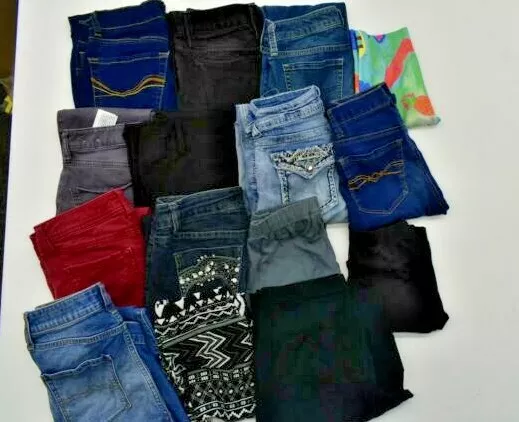 Wholesale Bulk Lot Of 15 Juniors 1 Casual Mixed Brand Jeans Leggings Sweats